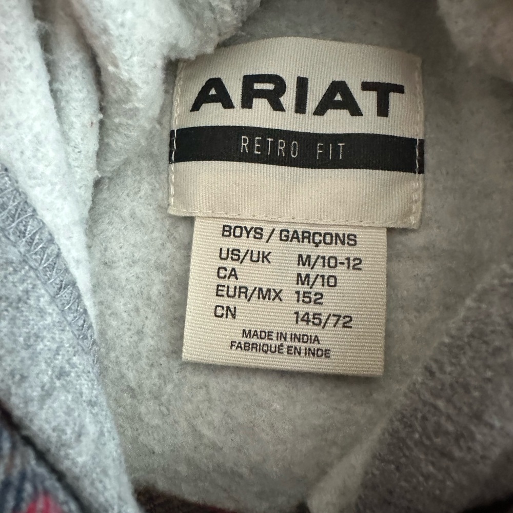 Ariat Retro Fit Plaid‎ Flannel Hooded Jacket Size M Like New - Picture 3 of 6